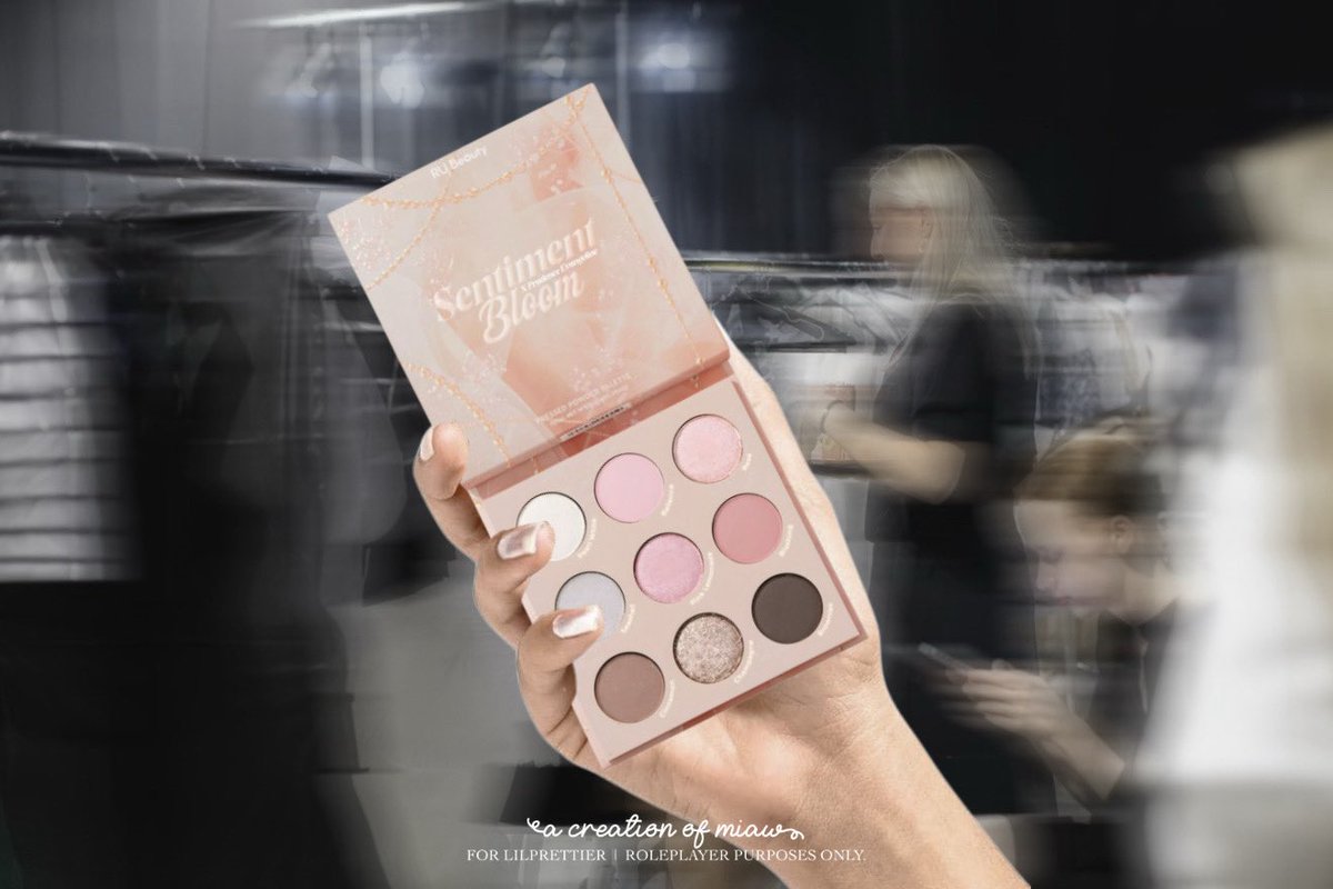 lilprettier's tweet photo. ️
And then came a familiar touch of pink.

Resting in the makeup artist's hand was a shade Prudence knew all too well—𝐒𝐞𝐧𝐭𝐢𝐦𝐞𝐧𝐭 𝐁𝐥𝐨𝐨𝐦 from @RUBeautie's 𝐶𝘩𝑎𝑝𝑡𝑒𝑟 𝑂𝑓 𝑇𝘩𝑒 𝐻𝑒𝑎𝑟𝑡 Pressed Powder Palette collection. Her own creation. Her own little piece of herself carried into one of fashion's grandest moments.

A soft smile curved on her lips as she held her breath, feeling the brush glide gently across her eyelid for the final touch. Around her, the backstage chaos continued, yet for a brief moment, everything felt still.

“You're good to go, Miss Pru,” her makeup artist announced. The stylist gave one final approving glance, satisfied with every detail.
 ️