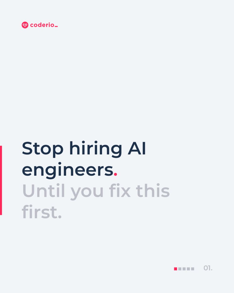 coderio_'s tweet photo. You're probably solving the wrong AI problem.
Eugenia Kessler explains why architecture, not hiring, is what enables AI to scale.
π https://t.co/ty5szlDw9G
#ai #enterpriseai #Coderio https://t.co/2XIpdW9PsK