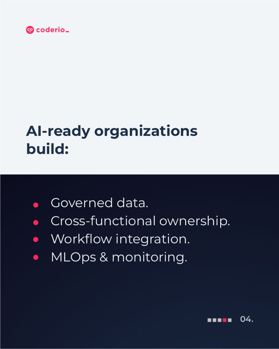 coderio_'s tweet photo. You're probably solving the wrong AI problem.
Eugenia Kessler explains why architecture, not hiring, is what enables AI to scale.
π https://t.co/ty5szlDw9G
#ai #enterpriseai #Coderio https://t.co/2XIpdW9PsK