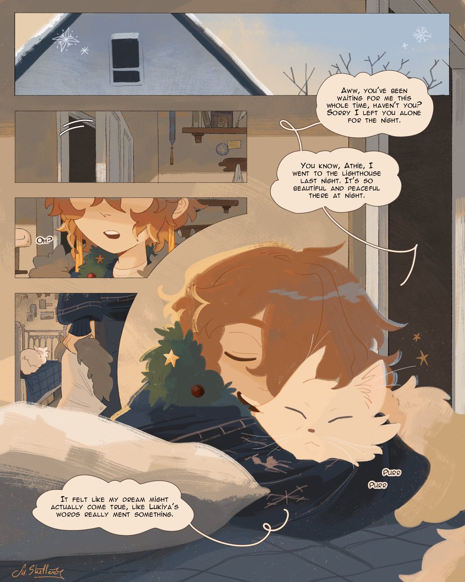 shetlerov's tweet photo. 🎄Finally Christmas party arc finished! 

Meet Athena - the oldest between all Elio’s three cats 🐈
#oc https://t.co/62Hk16XWbc