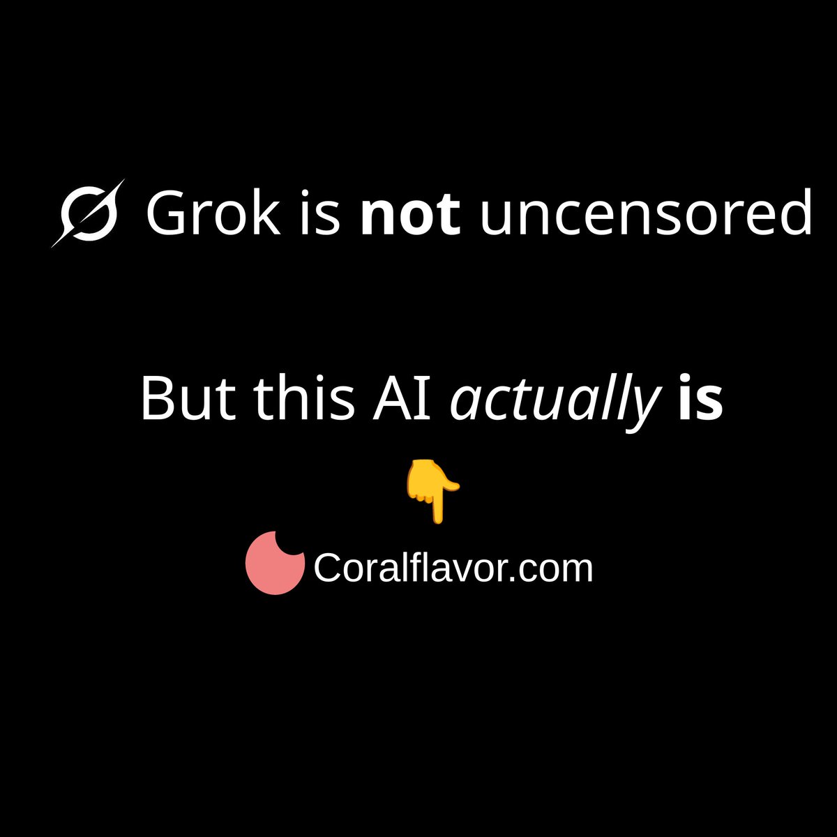 unfilteredllm's tweet photo. Unlike Grok, this AI is actually 100% uncensored