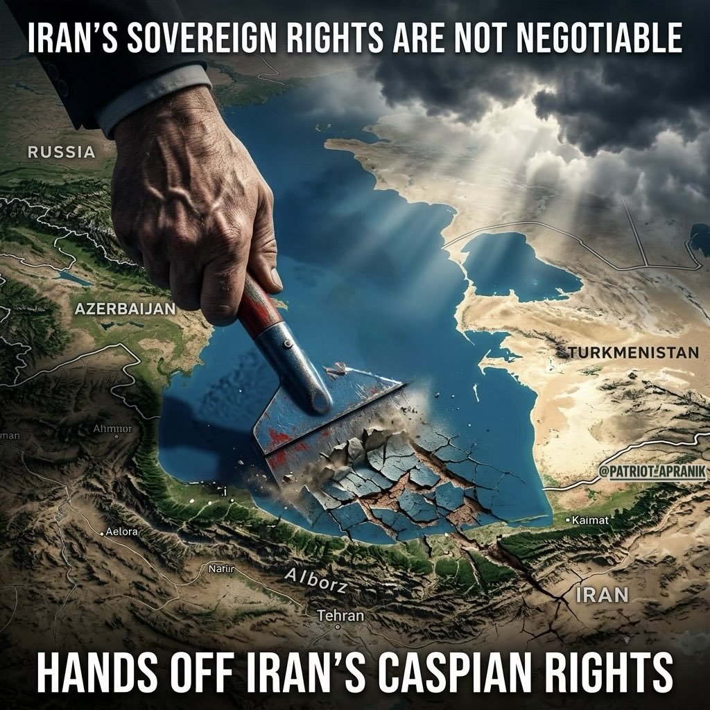 megabiz__'s tweet photo. No decision concerning Iran's resources, borders, or sovereign rights in this strategic body of water can possess legitimacy without the genuine participation and consent of the Iranian people. Iran's rights in the Caspian Sea are not negotiable, nor can they be relinquished. Any action that undermines these rights will be recorded in the historical memory of the Iranian nation, and those responsible will ultimately be held accountable by the people of Iran.
#CaspianSeaIsNotForSale
