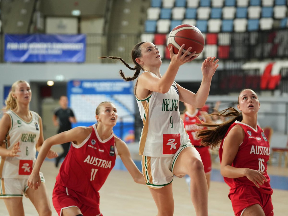 BballIrl's tweet photo. IRELAND U18 WNT v DENMARK ๐
Our U18 WNT will play their first classification game at 19:00 against Denmark!
Watch the action live using the link below โฌ๏ธ
https://t.co/HafxI4B7qB
#GreenMeansGo โ๏ธ | #IrishBasketball https://t.co/8aupV7o3Px