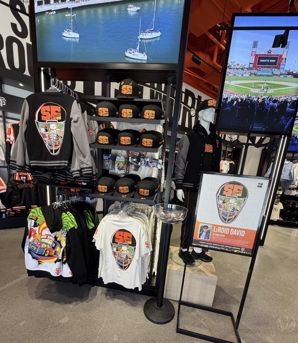 LeRoid's tweet photo. Available now til end of the season! My @SFGiants Artist Series merchandise, exclusively at @OracleParkSF! #leroidart #nothinglikeit https://t.co/M1Y2s6GeI8
