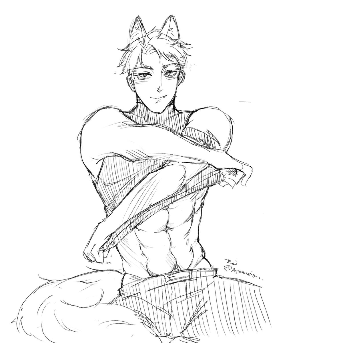 Astareion's tweet photo. Forgot to upload today’s warmup sketch/anatomy practice with #Valko
Practicing a challenging pose 🙂↕️ and muscles-
#BringBackBalko #ValkoIsLoved https://t.co/5UAEbgarq0