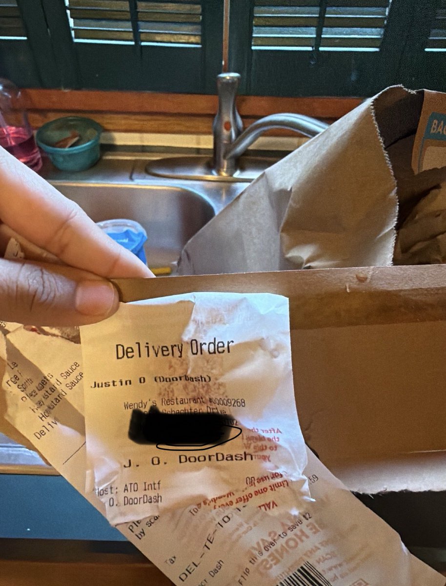 SailorDolphin86's tweet photo. I ordered food for me and my sons to have lunch. The food finally arrives and it’s the wrong order and the strings were spilling and broke through the bag, thankfully over my sink and not on the floor. Despite providing photo evidence, @DoorDash refuses to do anything to help me. https://t.co/RS5Vy0XZTD