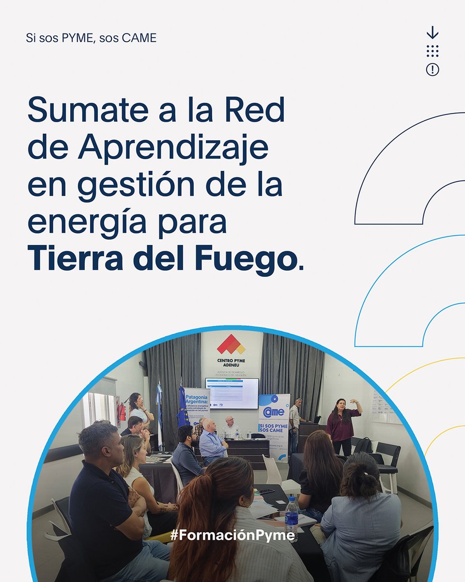 redcame's tweet photo. ⚡️ ¿Tenés una empresa radicada en Tierra del Fuego? 

Sumate a la Red de Aprendizaje de Gestión de la Energía y accedé de forma gratuita a capacitación, asesoramiento técnico y herramientas para optimizar el uso de la energía, reducir costos y fortalecer tu competitividad. https://t.co/gjujACmLnd