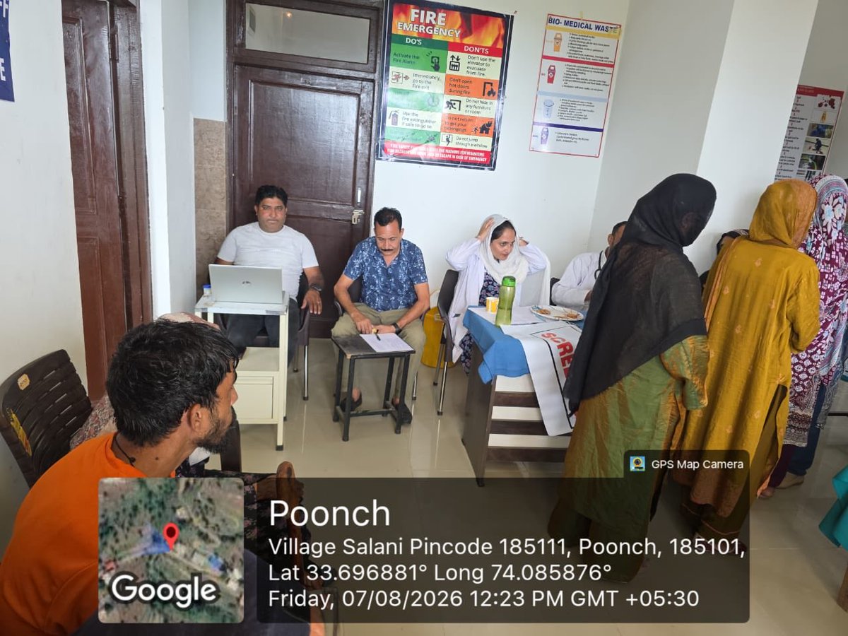 JammuNtep7286's tweet photo. Today on 07-08-2026
Under the Direction of CMO  Poonch Dr Parvaiz Ahmed Khan and DTO Poonch Dr Mohd Azam screening and awareness Shivir  organised under TB Mukt Bharat Abhiyaan at village Salani Under overall supervision of Block Medical Officer Mendhar Dr Ghazala with MMUVehicle https://t.co/AG3tzLWUJM