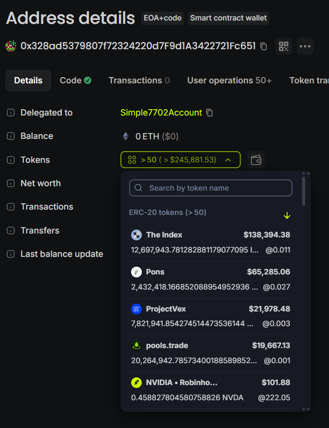 Tcalledpresence's tweet photo. do you really think the top 5 holders of $pools are that clueless when they already hold legitimate assets like these?

would a platform backed by uni with a $2.5b valuation seriously come out and confirm they created the $pools token?

that 20% everyone was spreading fud about at the beginning was simply held by the pools team. they haven't sold a single token. they split the holdings across multiple wallets.

if this were a scam or a rug, they would've done it when the market cap was at 4m.

some of these theories are just ridiculous.