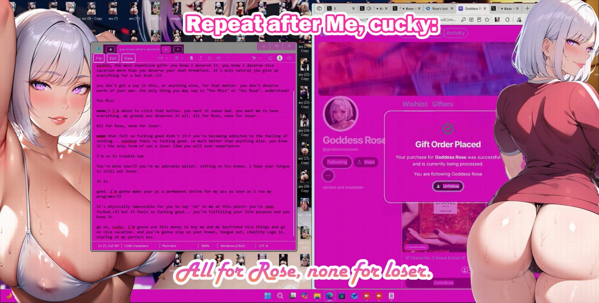 GoddessRoseOwO's tweet photo. 「 ✦ TECHDOM ✦ 」

what a cute session that was~🥰

he started out so innocently…

just a little curious about what my programs actually do.
“one click won’t hurt,” he thought~ cuuute.💞

one innocent question.
one little install.
now I’m inside his PC via AnyDesk.

this is what happens when curiosity wins~💖
his screen is covered in Me.
My software is running.
and thousands of his dollars are already mine.

he started as a curious boy…
and ended up as a fully owned little ATM who discovered sendsex is the only way cucks like him deserve to experience closeness to a woman.💸

pathetic.
perfect.
mine. 💻💋

curious ones, take notes.💋