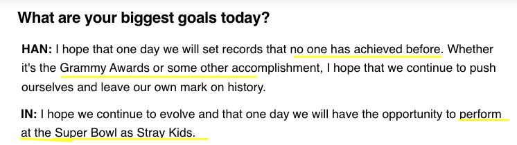 highwavescoming's tweet photo. These kids need to get their talking points straight/get some media training because yesterday when k-media asked them about the Grammys they said they don't set goals and today they told French media their goals are to be the first to win a Grammy and to perform at the SB lol https://t.co/b3qbcc7gvF