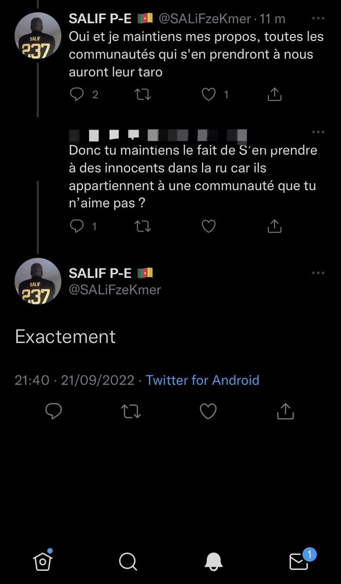 Teix2107's tweet photo. Le mec qui agresse Bassem c'est "Gaara", un Lyonnais qui se vante du viol des femmes Algériennes.

Il a été envoyé par Salif, le mec qui a publié la vidéo, qui rigole des Algériens noyés dans la Seine et veut agresser des innocents uniquement parce qu'ils sont rebeux. RT max svp. https://t.co/C9Looih5kW