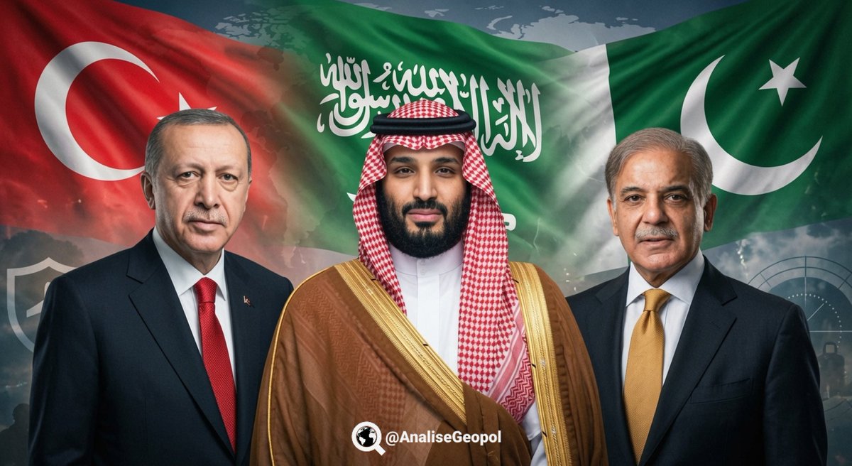 AnaliseGeopol's tweet photo. 🇸🇦🇹🇷🇵🇰 Arábia Saudita, Turquia e Paquistão formam nova aliança militar com o Acordo Conjunto de Defesa de Meca, estabelecendo que a agressão contra um dos membros será considerada um ataque contra todos.

Leia a matéria completa no link do primeiro comentário 👇 https://t.co/kQRbxMDwJ8