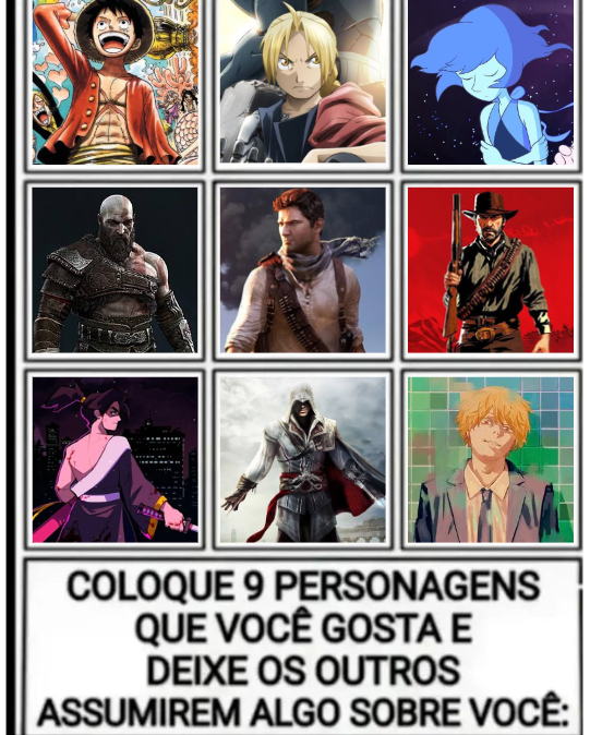 HugoQ2005's tweet photo. falaram pra fazer e fiz, é sobre
talvez mudasse alguns

quem me criticar por só gostar de protagonista é... feio https://t.co/XRt4Ig0ac4
