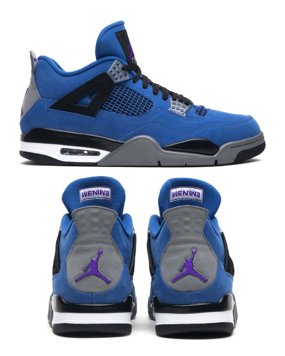 nicekicks's tweet photo. Eminem’s iconic “Encore” Air Jordan 4 is expected to release in 2027, per @zsneakerheadz &amp; @sneakerfiles ✍️

The pair will reportedly feature purple accents instead of red to distinguish the pair from the original 👀 https://t.co/0PH14hQsE8