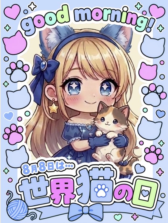 MiREI_LinQ82's tweet photo. おはみれฅ( ˙꒳​˙ ฅ)

今日は #世界猫の日🐾
末広がりの８が揃う日でもあるね👏🏻⟡.·

ニャンコ大好きなので
VTuberなっていつかお迎えしてみたい！

今は猫カフェとネットのニャンコ見て
ふにゃーって癒されてる🐈💞

土曜、楽しいことでいっぱいにしようにゃ✨️
#おはようVTuber #ミレイクエスト
#８月のVTuberフォロー祭り