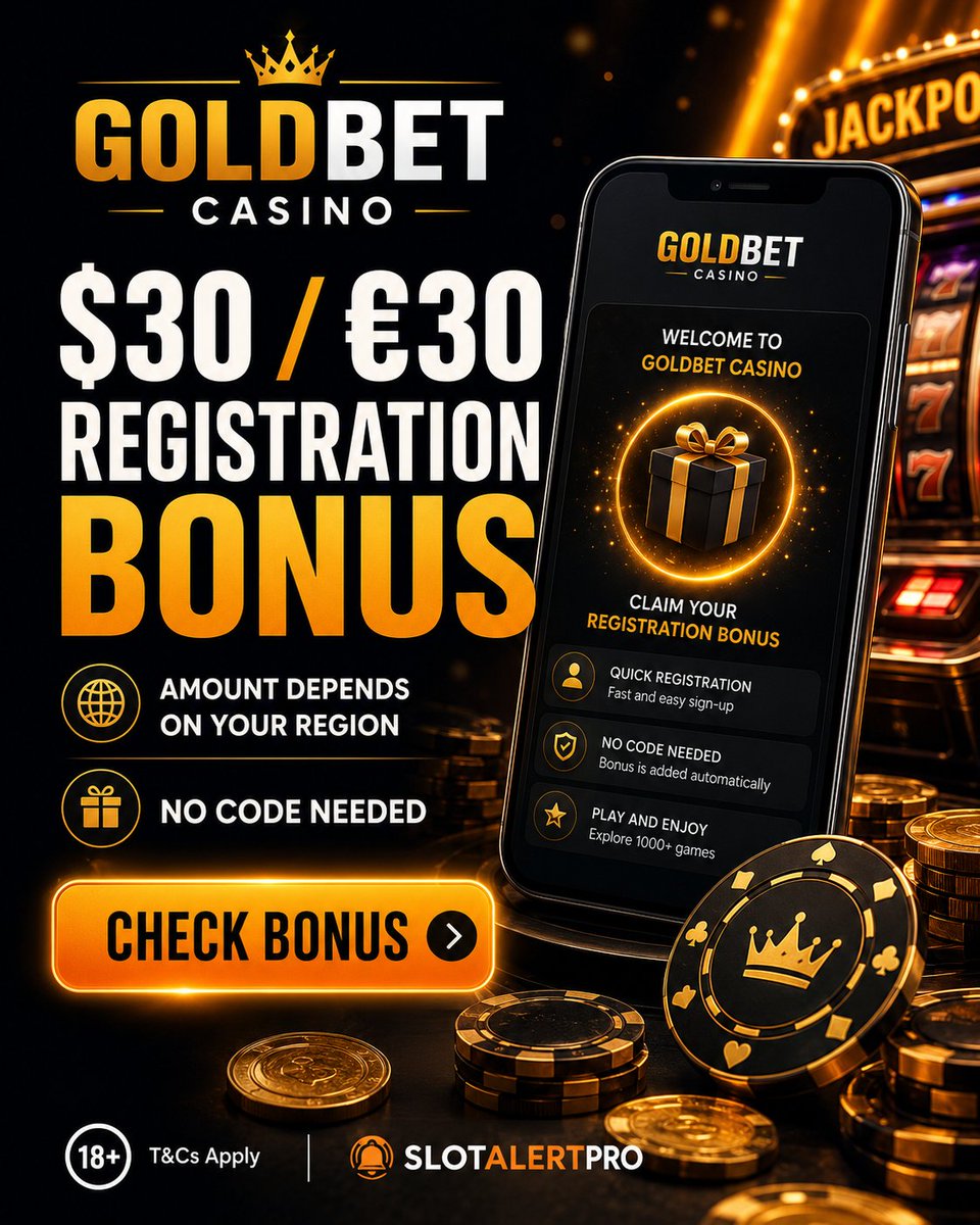 slotalertpro's tweet photo. @Commentaryz1ep 🔥 GoldBet: $30 / €30 registration bonus

🌍 Amount depends on your GEO
💸 No deposit required, if available
🔑 No promo code needed

👉 https://t.co/dwHJenT8S5

🔞 18+ T&amp;Cs apply. Play responsibly. https://t.co/q8lcIjea0r