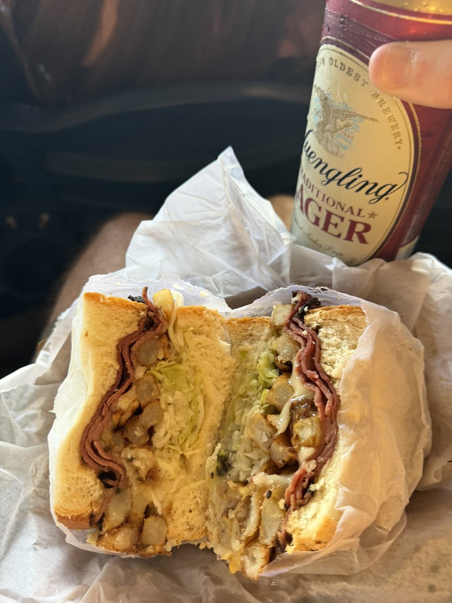 andrewwimer's tweet photo. Reliving my college years. Primanti Bros, Yuengling, and a Pirates game. https://t.co/TAIhEYvBeL