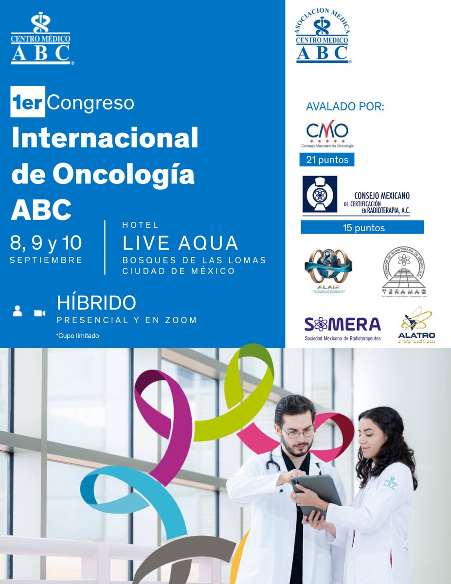 somera_mx's tweet photo. Invitación para participar en el
Primer Congreso Internacional de Oncología del Hospital ABC.
Registro e Información:
https://t.co/JmzocVoH3Y

#UnidosPorLaInnovación. #JuntosPorElPaciente #SOMERA #Rt #Radioterapia #RadioOncología https://t.co/id9CiVhi1t