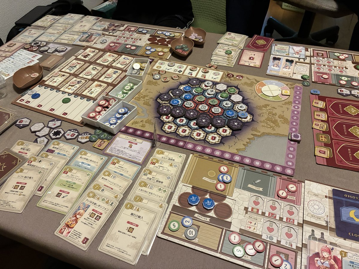 Andy_boardgame's tweet photo. #ボードゲーム　#ボドゲ
異世界ギルドマスターズBIG BOX　2/3
キャットインザボックス　3/3
友宅ボドゲ会。
イセギルは「掲示板」初導入。良いんじゃないでしょうか。
毎回ダンジョン攻略が下手…。
久々のキャットインザボックス、2/3パラドックスの悲劇w
トリテの中で一番くらい好きなゲーム👍 https://t.co/CRq11Hjc3O