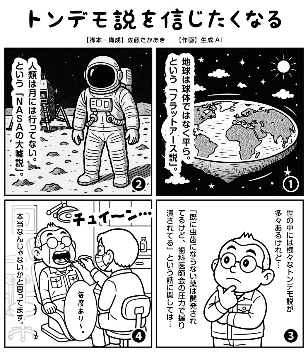 hatarakumeisi's tweet photo. 歯科医師会の力、恐るべし。

#陰謀論 #4コマ漫画 #漫画が読めるハッシュタグ #マンガが読めるハッシュタグ https://t.co/NOpZLksEbs