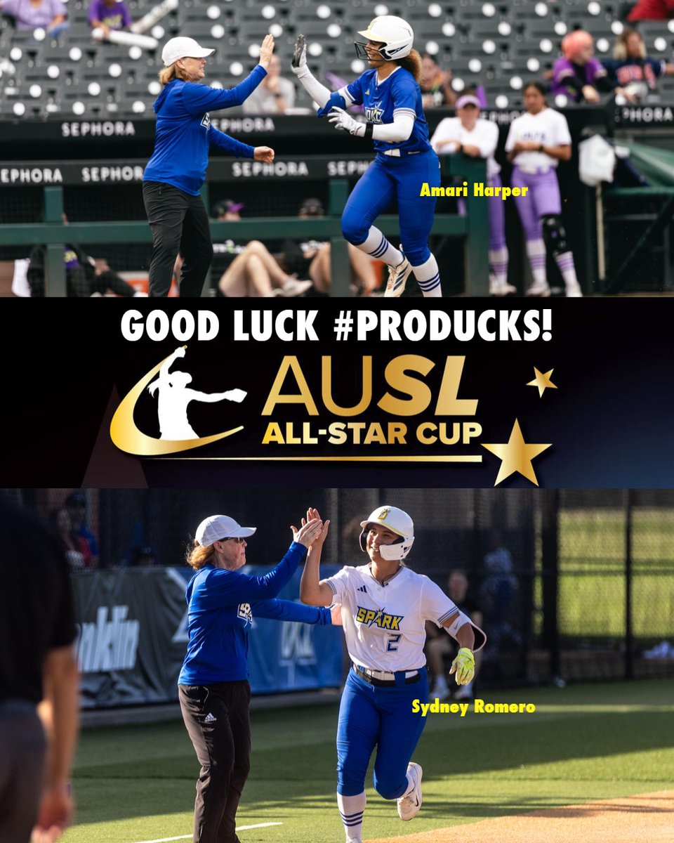 OregonSB's tweet photo. Follow #ProDucks @mariharp_ and Coach Ro @syd_syd2 in the @theAUSLofficial All-Star Cup that begins this weekend.

They are both on Team Ricketts for Week 1 and will play Sunday at 5 PM PT (MLB Network) and Monday at 4 PM PT (ESPNU).

#GoDucks https://t.co/CenixYf4K0