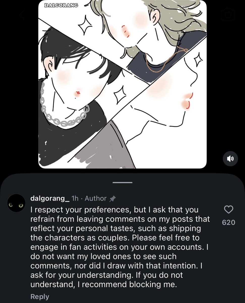 taekooiee's tweet photo. jkkrs are so predictable 😭 it’s dry as fuck over there and the only way they cope is by making shit up about tkkrs. now they're claiming we harassed this artist when it's obvious from the artist's own words that they were the ones doing the most in the comments as usual https://t.co/C6w9moCSLq