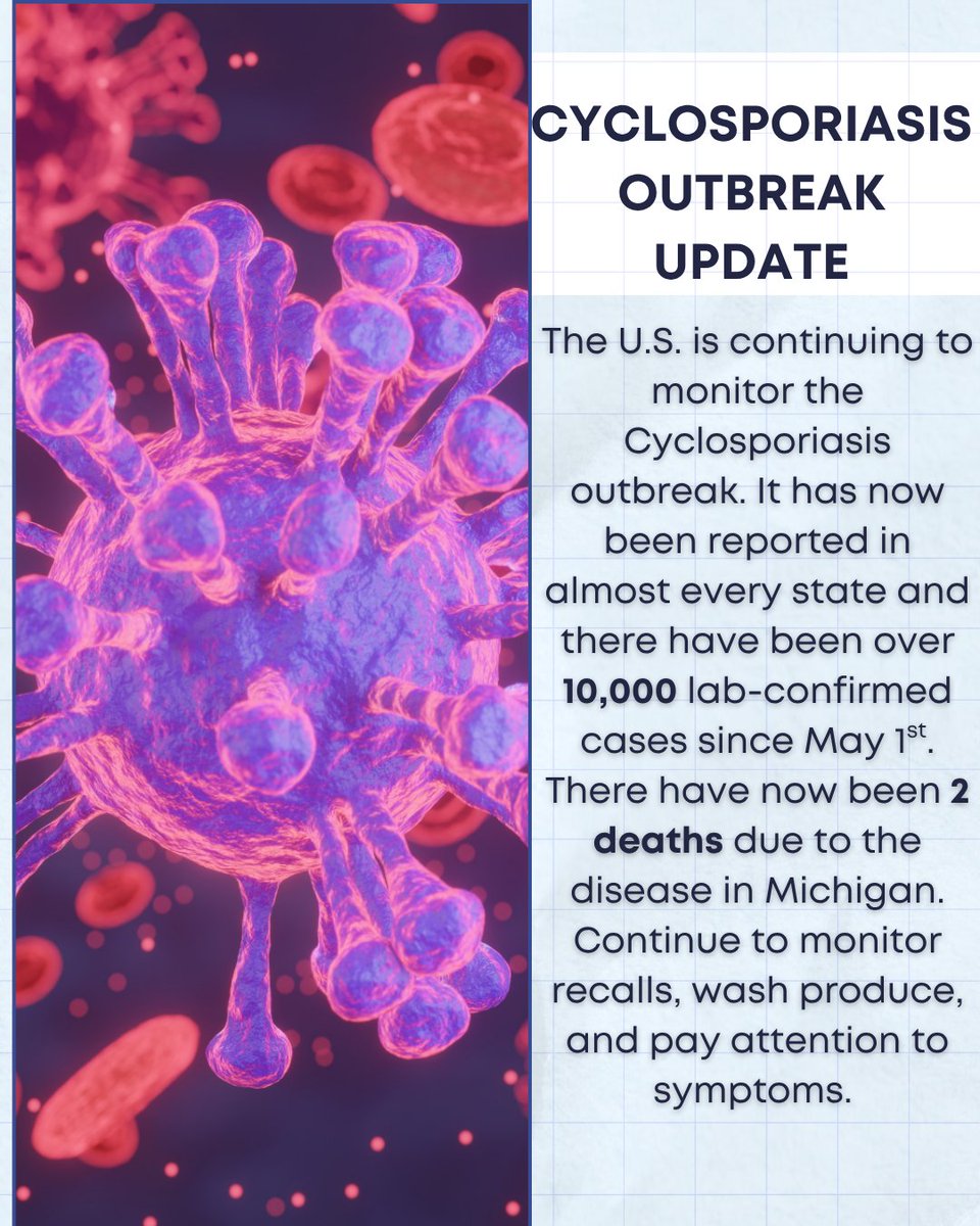 SOPHEtweets's tweet photo. This Week in Public Health – Aug. 7

🦠Cyclosporiasis outbreak update: https://t.co/647Xo55gvG

🌶️Salmonella outbreak. https://t.co/4UIaNnd1b8

🏥New CDC Director. https://t.co/N1jeI0JJ2k

💬Which story is most relevant to your work?

#ThisWeekInPublicHealth #PublicHealth #SOPHE https://t.co/MtL761jNZk