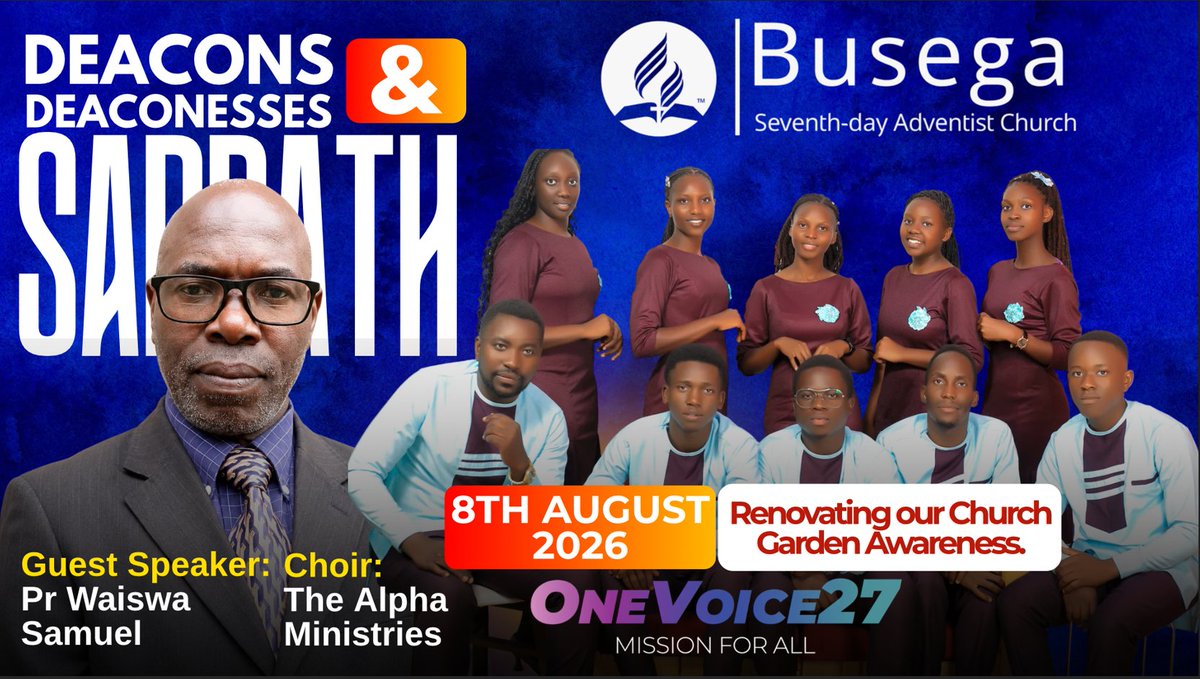 SdaBusega's tweet photo. #BusegaAdventistChurchUpdate
Join us in worship with Pr. Waiswa Samuel on the Deacons Sabbath.
📍https://t.co/GyEqKyr6YY
#OneVoice27
#MissionforAll https://t.co/PkE2W7s5i2