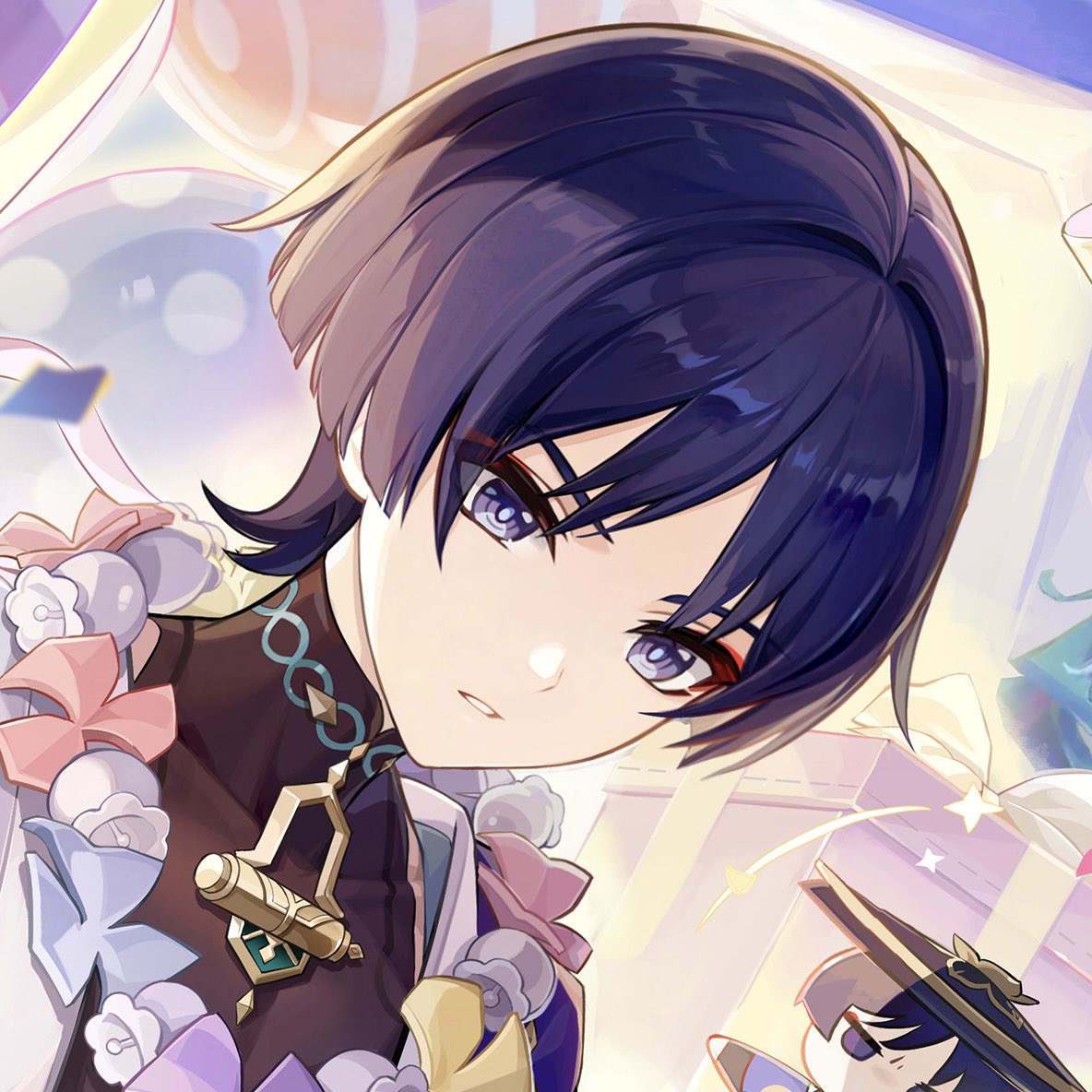 ghosttaal's tweet photo. scara without his hat on is so. blueberry. big round blueberry awww so cute https://t.co/w9QlRsbmQd