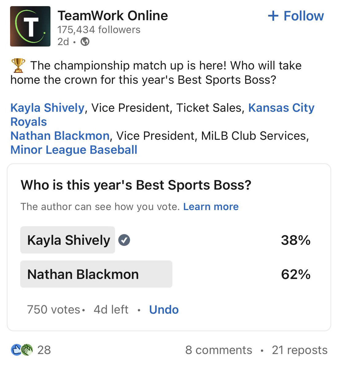 SasquatchVinnie's tweet photo. Came across this on my LinkedIn, we voted Bobby for All-Star, what do you say we Vote Kayla of the Kansas City Royals for Best Boss? #VoteKayla
https://t.co/CFmJ1Fnb52 https://t.co/D6u0WT4amt