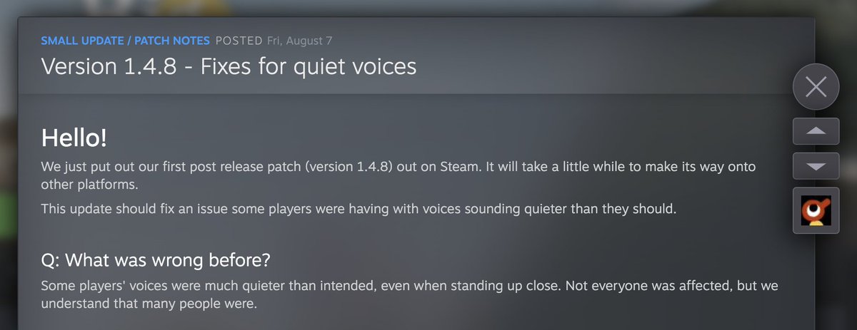 panic's tweet photo. Big Walk 1.4.8 now out, and contains a fix for quiet voices that affected some players. Enjoy your walks this weekend! https://t.co/dnakkzX1pX