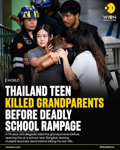 socialismoolib1's tweet photo. 🇹🇭#THAILAND #USA
#News
🔫08/07/2026 #NONTHABURI
#THAI #DEBSIRI #SCHOOL MASS #SHOOTING #BANgKRUAI
#SHOOTER Good quite #STUDENT,14, GAMER
KILLED
RIP⚰️
2 #GRANdPARENTS (PARENTs SEPARATED) #GRANdFATHER´s 9 mm #GUN
1 #TEACHER
HIMSELF
INJURED 15 (2 CRITICAL) to 21-22 (9 SERIOUS) https://t.co/mJhuIFN2w6