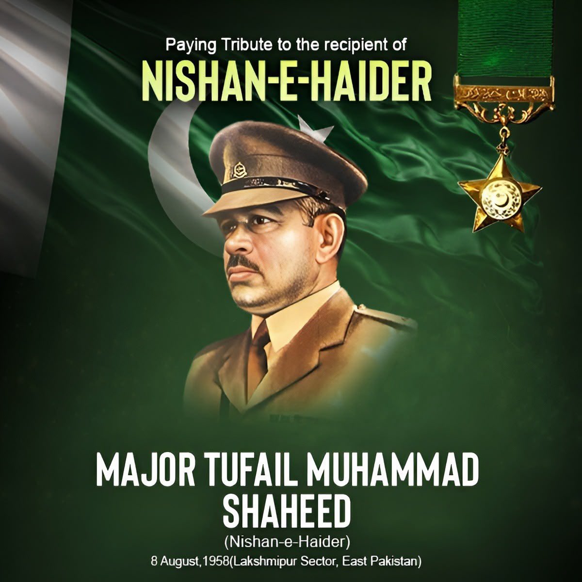 Pakistan Honors Courage: 68th Martyrdom Anniversary of Major Tufail Muhammad Shaheed