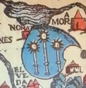 Turok_buzzcut's tweet photo. @wakenminds The stars on pipes is reference to mining ventilations shafts and blue shape is the great mining pit of the copper mine in Falun dalarna. + huge imagination of Olaus Magnus. :D https://t.co/hN2wPSqqjF