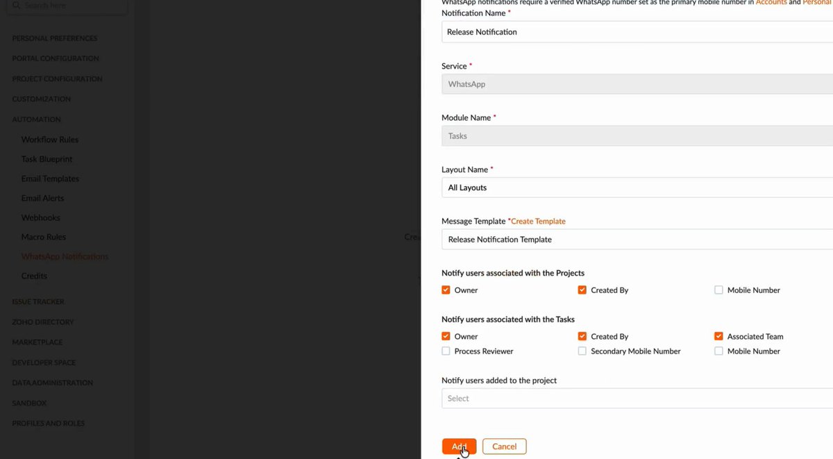 Interconnecta's tweet photo. Zoho Projects now integrates with WhatsApp Business to deliver updates where they actually get seen.
Read more here: 
https://t.co/NMi9FPD8jS 
#Zoho #ZohoProjects #WhatsAppBusiness #InterConnecta https://t.co/FHsxj91hDS