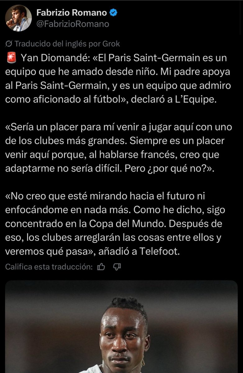Llourinho's tweet photo. Yan Diomande es literalmente de todos los equipos que existen. https://t.co/YHWulmPRTr