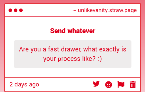 UnlikeVanity's tweet photo. I'm gonna be honest I draw fast and angry lmfao. Its the most stressful hobby I have but I usually try to finish everything in one sitting when possible which is 3-8 hours usually. 
Speedpaint below of my process ig? https://t.co/GPRNVBvs1l