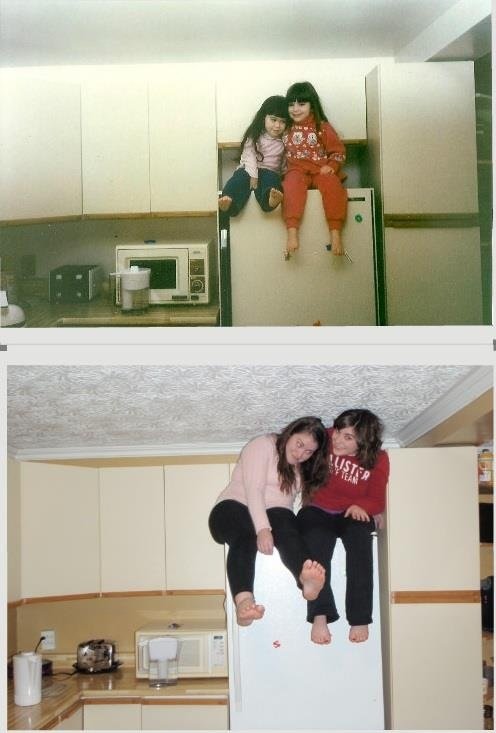 Christminespace's tweet photo. They understood the assignment same poses different decades they really nailed the recreation. https://t.co/hP26SEONy7