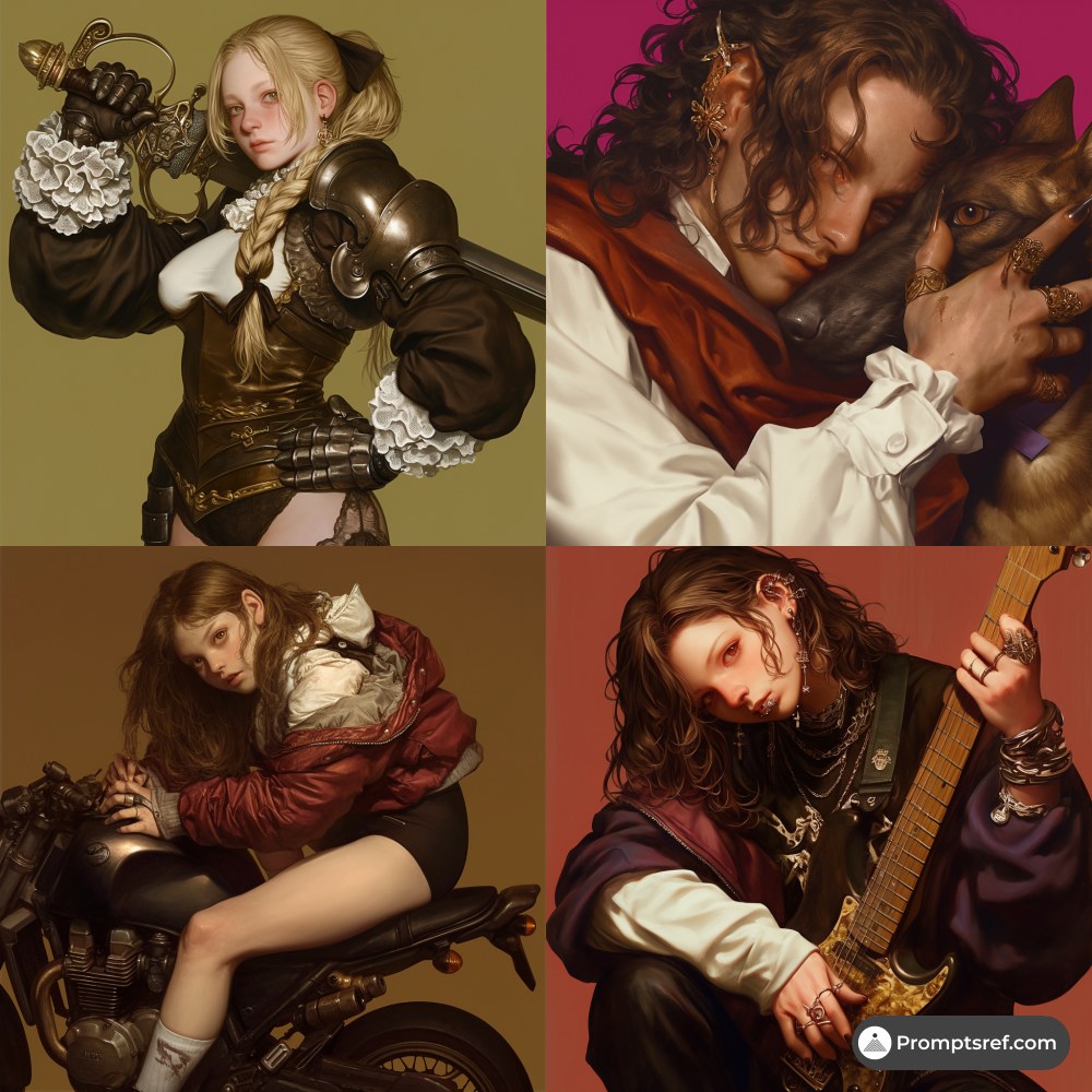 promptsref's tweet photo. Neo-Baroque meets fashion editorial: cinematic portraits with sculpted light, tactile metals/leather, and melancholic luxury. Perfect for fantasy characters, luxury ads, cover art. Full prompt in comments.
--sref 374056684
#midjourney #sref https://t.co/CN4YnQLU7S
