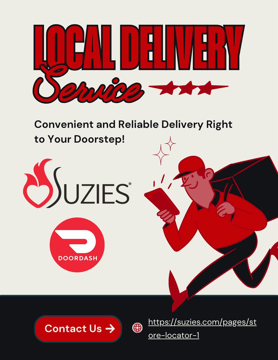 suziesretail's tweet photo. 🚨 NEW! We’re now on DoorDash! 🛵
Shop adult toys, lingerie & more from the comfort of home.
📲 Order today!
#DoorDash #AdultToys #Lingerie https://t.co/BxeCbOiex5