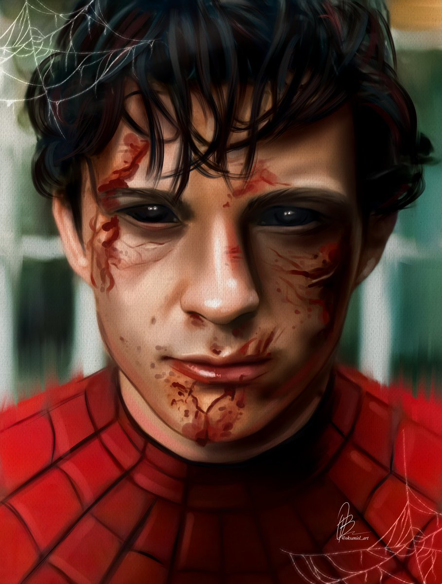 Oksaniel's tweet photo. Peter Parker. 🕷️
My new digital illustration of Tom Holland! Absolutely loved working on this piece after watching the movie. 🎨✨

🎨🖌️ : iPad Pro + Procreate 

What do you think?

@TomHolland1996 @MarvelStudios @SonyPictures @Marvel
#SpiderMan #TomHolland #DigitalArt #fanartㅤ https://t.co/AZFQcozbBq