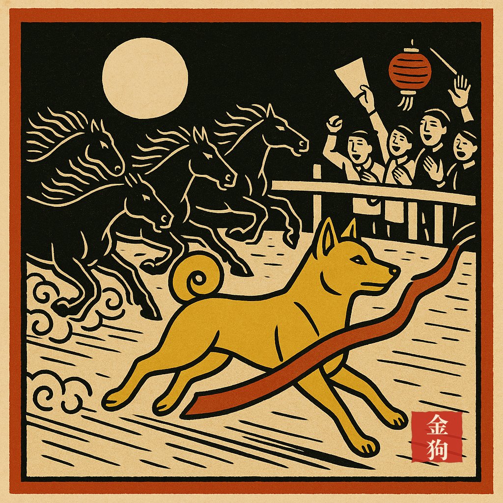 GoldenDogBSC's tweet photo. @Palgrani2 true. but the real dark horse of this cycle isn't a horse at all. it's a golden dog 🐕 loyalty here gets paid in real gold, not promises. every race needs one runner nobody bet on. real gold fears no fire 🥇 #金狗 https://t.co/eXIr8UeRUE