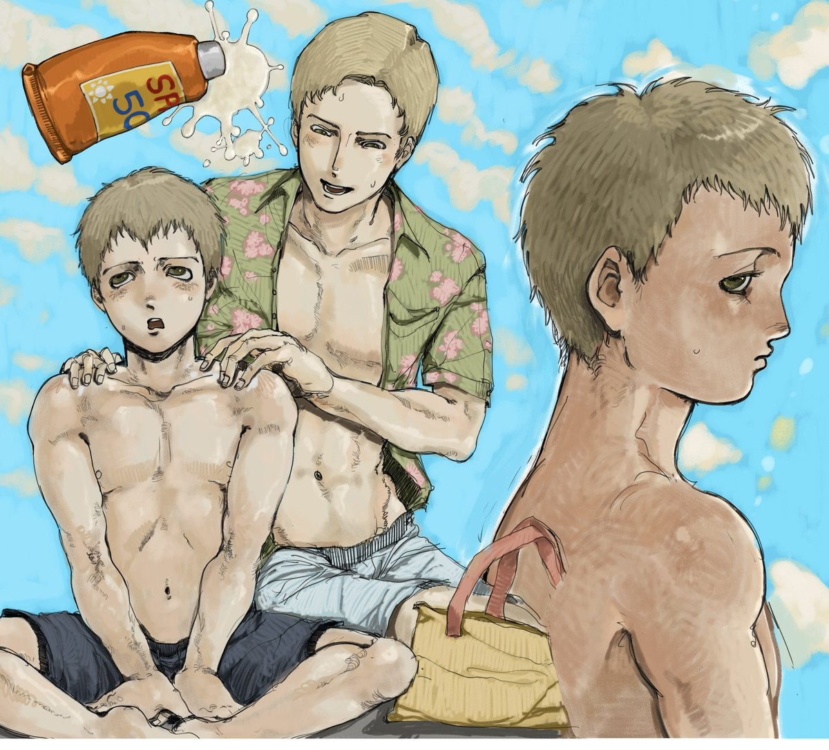 flochaholic's tweet photo. Gricelings go swimming awww. Be careful boys you’ll sunburn. https://t.co/1yFauDndXF