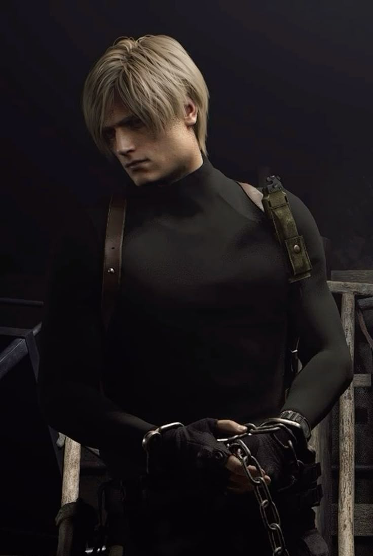 aizens_lover's tweet photo. the black turtleneck mod on leon is god tier https://t.co/tr7kWVv8uG