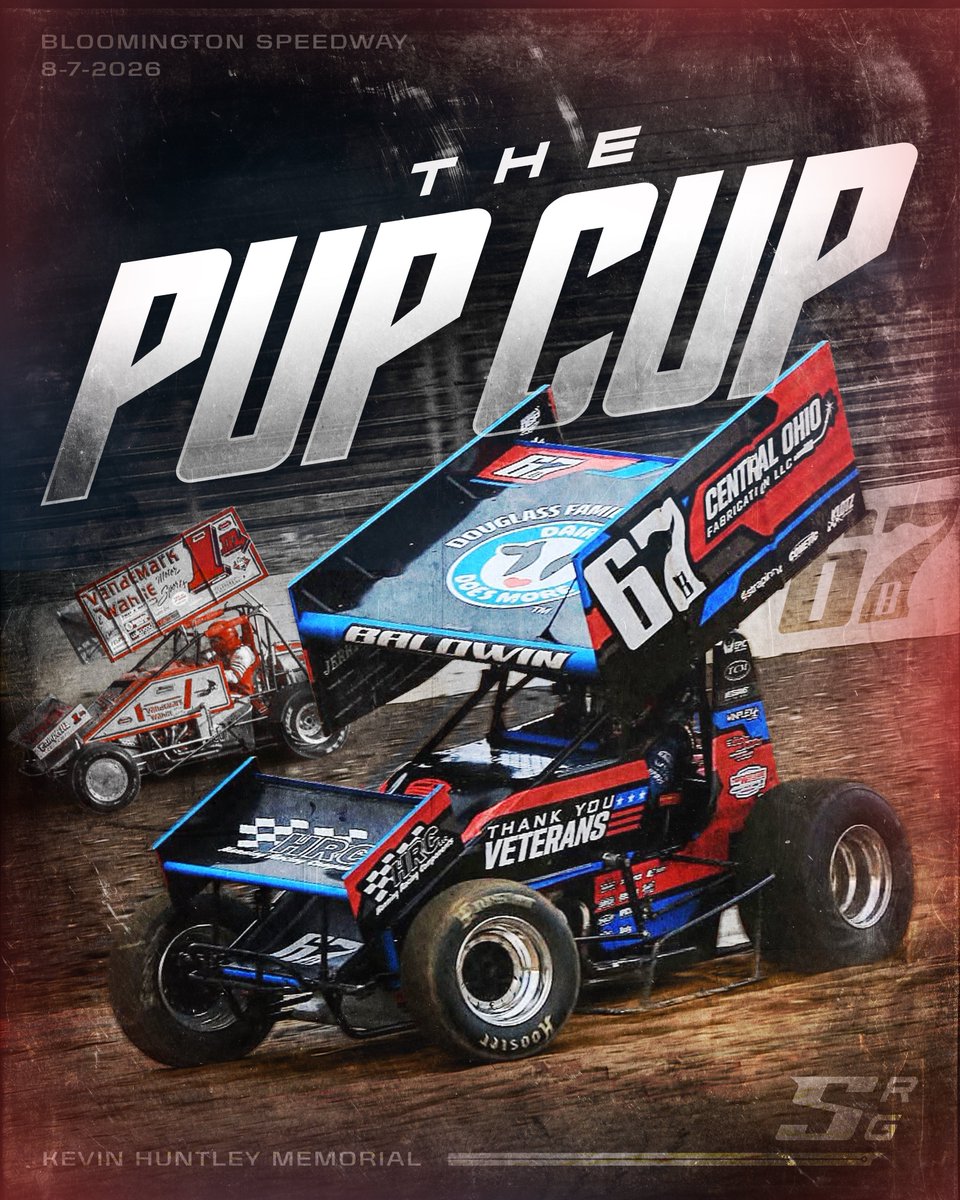 DBRacing67's tweet photo. Raceday in honor of the Pup, Kevin Huntley! Super excited to be back at @BloomSpeedway to try and take home the Pup Cup for the second year in a row!

#sprintcarracing #dirttrackracing https://t.co/aokA7Aqdvw
