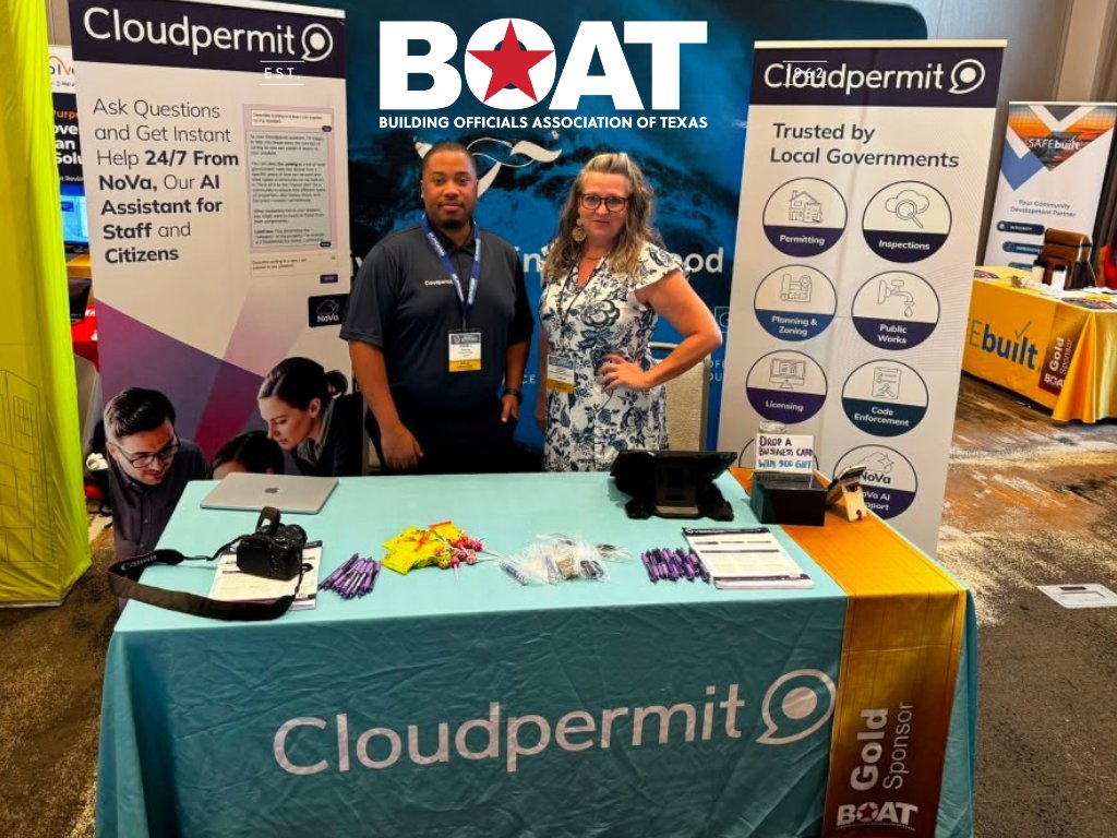 Cloudpermit's tweet photo. Conference season is in full swing –check out where we're at this week!
📍 Building Officials AssociationofTexas (BOAT) Conference – Waco,TX! Stop by Booth #519 to see us!
📍 Wyoming Conference ofBuildingOfficials (WCBO) 50thAnniversaryConference – Cody, WY!
#BOAT #WCBO https://t.co/fbPPH8KRFn