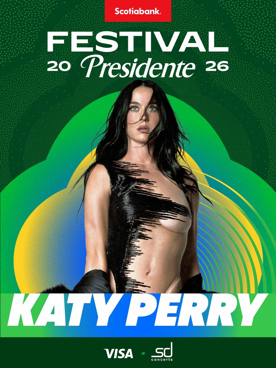 portalkatyperry's tweet photo. 🇩🇴🎤 KATY PERRY NA REPÚBLICA DOMINICANA! A cantora se apresentará no El Festival Presidente, em Santo Domingo, em dezembro deste ano. Será a primeira vez que Katy realizará um show no país.

O festival acontecerá nos dias 11 e 12 de dezembro de 2026, no Estádio Olímpico Félix Sánchez, com capacidade para cerca de 50 a 60 mil pessoas. O evento marcará o retorno do maior festival musical do Caribe após nove anos de ausência.