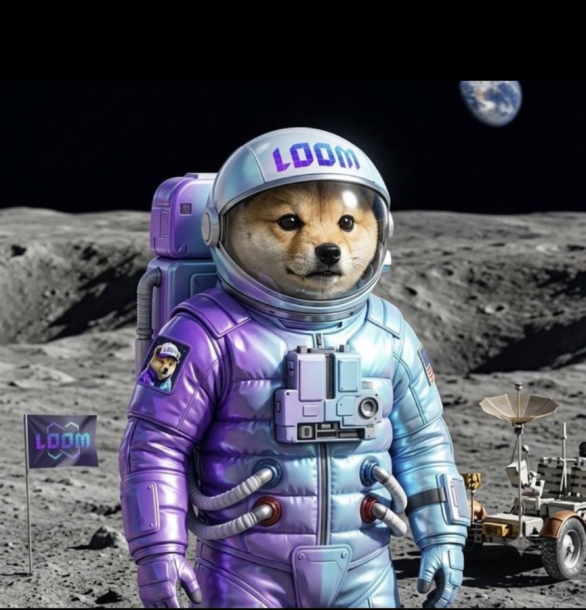 cryptoseeker08's tweet photo. Nothing to see here, just a billion dollar dog on the moon $Loom https://t.co/1Z9AOn13PN