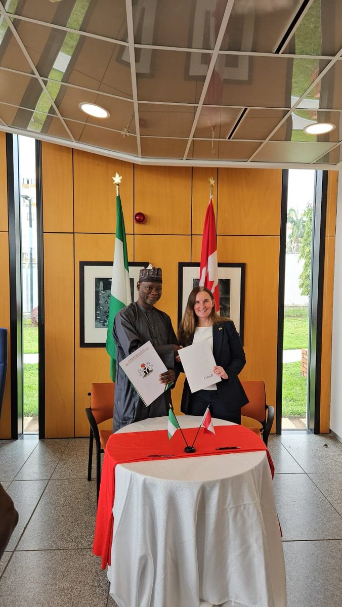 DOlusegun's tweet photo. Nigeria and Canada have signed an expanded Air Transport Agreement that paves the way for direct scheduled flights between both countries, marking a major milestone in bilateral aviation relations, trade, tourism, and economic cooperation. The agreement is expected to strengthen connectivity, reduce travel time and logistics costs, and deepen commercial, educational, and cultural ties between the two nations.

Key highlights:

- Both countries can now designate multiple airlines to operate scheduled services.

- The agreement provides for 14 weekly passenger flights and 10 weekly all-cargo flights for designated airlines of each country.

- It grants Fifth Freedom Traffic Rights for all-cargo operations, allowing cargo airlines to transport freight between two foreign countries as part of services originating or terminating in their home country.

- The expanded framework is expected to boost tourism, trade, investment, business travel, and cultural exchanges, while lowering travel and logistics costs.

- With over 25,000 Nigerians holding valid Canadian study permits as of 31 March 2026, the agreement is expected to further support educational exchanges and people-to-people relations.

- The agreement expands the bilateral air services framework originally negotiated in 2014 and formally signed in March 2025, representing its first major expansion in more than a decade.